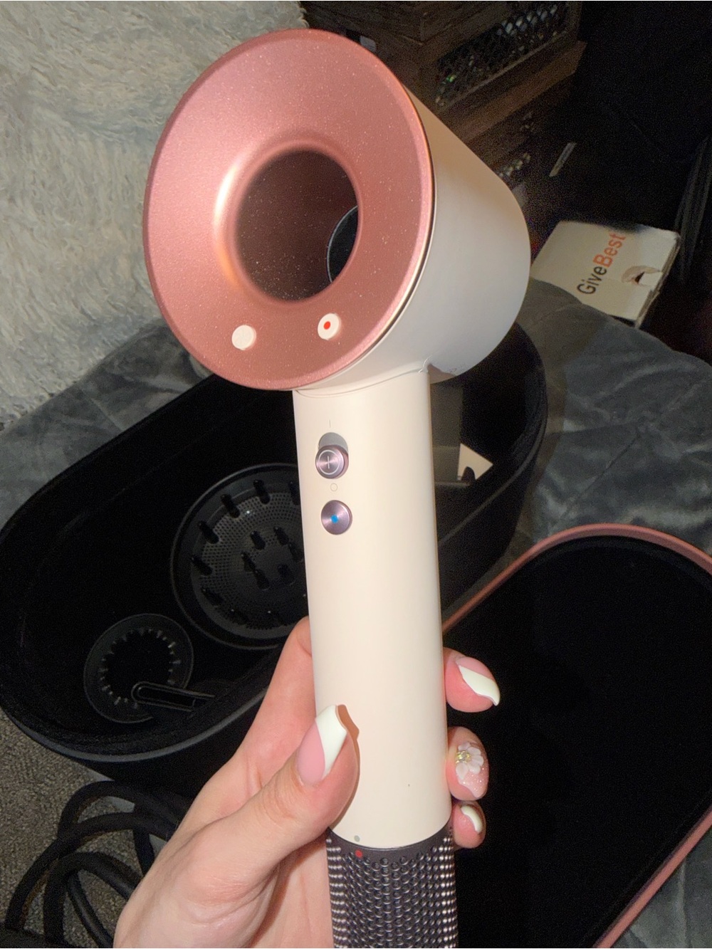 Dyson Rose Gold Hair Dryer with Travel Case